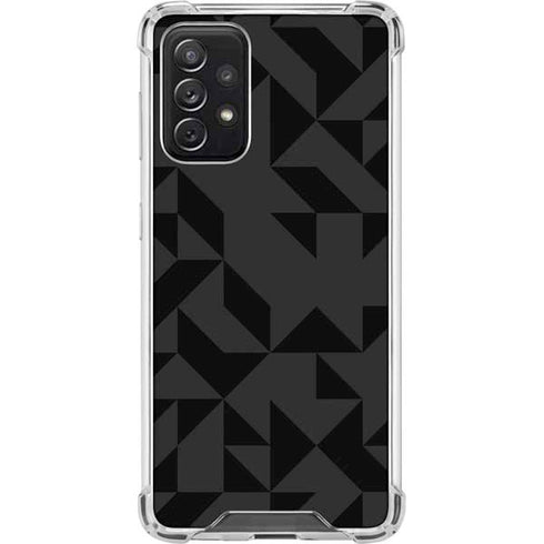 Black Geometric Galaxy A72 5G Clear Case